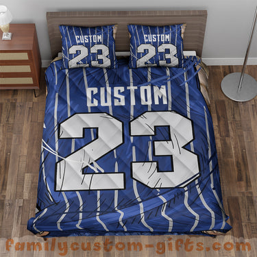 Custom Quilt Sets Orlando Jersey Personalized Basketball Premium Quilt Bedding for Boys Girls Men Women